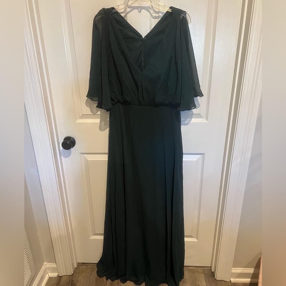 After Six Hunter Green Chiffon maxi dress.